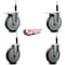 Service Caster 6'' Thermoplastic Rubber Swivel 3/4'' Expanding Stem Caster Set 2 Total Lock Brakes, 4PK SCC-EXTTL20S614-TPRB-2-S-2-34 - alternate 3